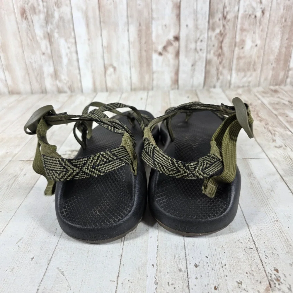 Chaco Z/Cloud 2 Womens Sandal Size 9 Olive Green Black Double Strap Toe Loop